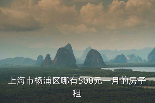上海市楊浦區哪有500元一月的房子租