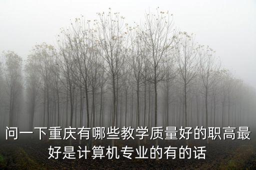 問一下重慶有哪些教學質量好的職高最好是計算機專業的有的話