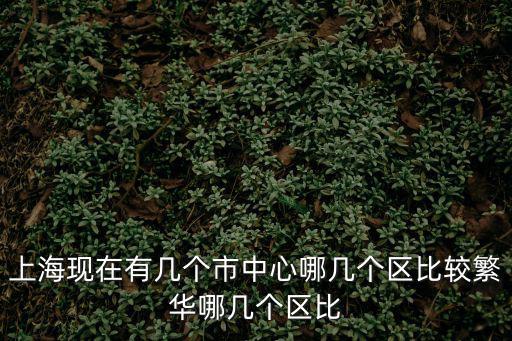 上海市最中心最便利的區，上海哪個區最繁華