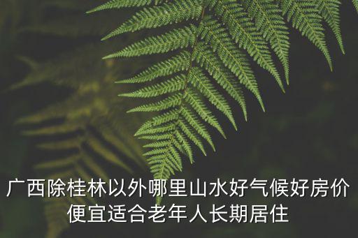 廣西除桂林以外哪里山水好氣候好房價便宜適合老年人長期居住