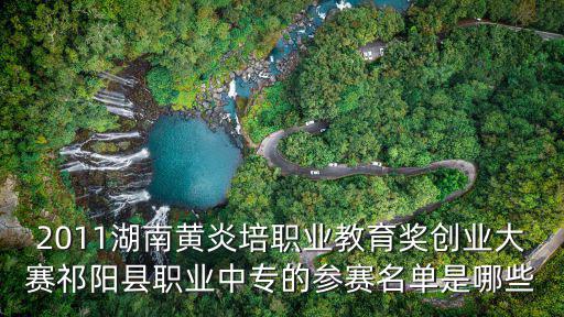 2011湖南黃炎培職業教育獎創業大賽祁陽縣職業中專的參賽名單是哪些