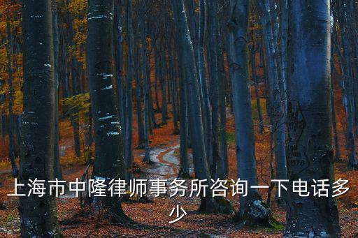 上海律師熱線電話，上海市中隆律師事務(wù)所咨詢一下電話多少