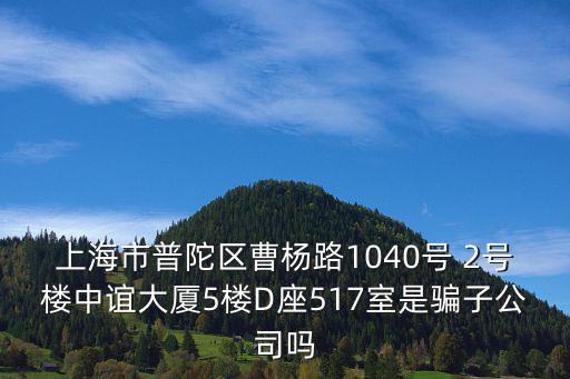 上海市普陀區(qū)曹楊路1040號(hào) 2號(hào)樓中誼大廈5樓D座517室是騙子公司嗎
