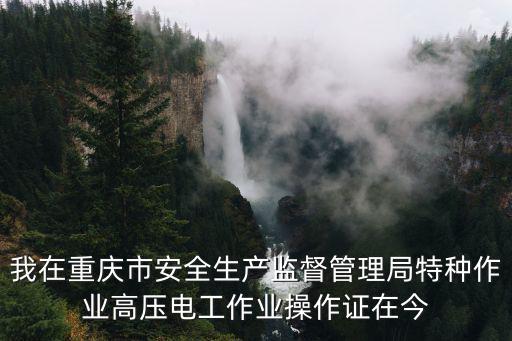 我在重慶市安全生產監督管理局特種作業高壓電工作業操作證在今