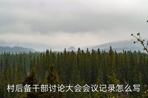 村后備干部討論大會會議記錄怎么寫