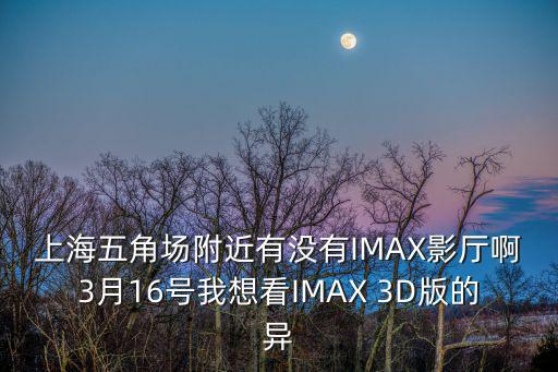 上海五角場附近有沒有IMAX影廳啊3月16號我想看IMAX 3D版的異