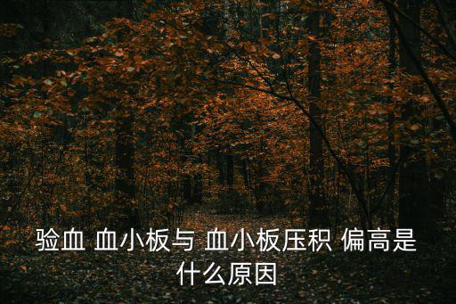 血小板偏高是什么原因,血小板太大可能導(dǎo)致血栓形成