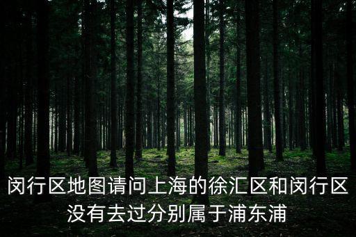 閔行區(qū)地圖請問上海的徐匯區(qū)和閔行區(qū)沒有去過分別屬于浦東浦
