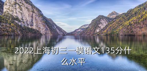 2022上海初三一模語文135分什么水平