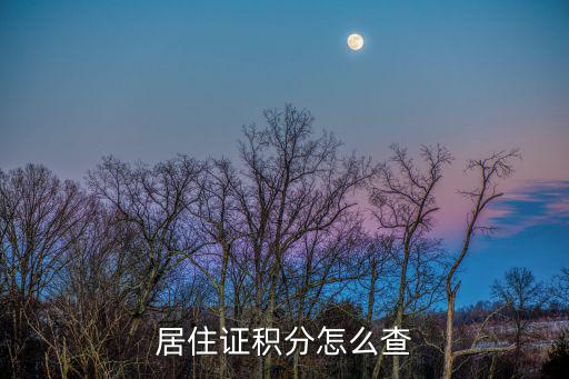 居住證積分怎么查