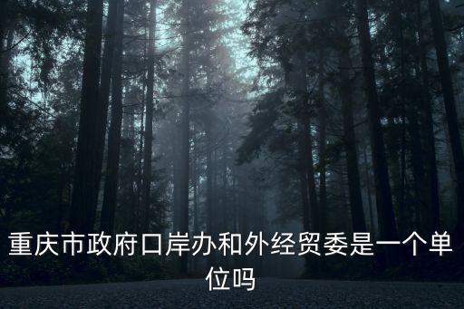 重慶市政府口岸辦和外經貿委是一個單位嗎