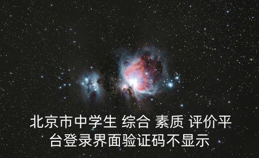  北京市中學(xué)生 綜合 素質(zhì) 評(píng)價(jià)平臺(tái)登錄界面驗(yàn)證碼不顯示