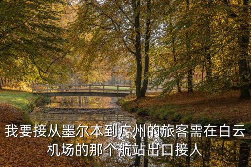 我要接從墨爾本到廣州的旅客需在白云機場的那個航站出口接人
