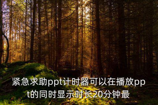 緊急求助ppt計時器可以在播放ppt的同時顯示時長20分鐘最