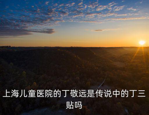 上海兒童醫(yī)院的丁敬遠(yuǎn)是傳說中的丁三貼嗎