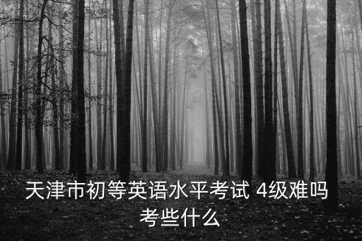 天津市初等英語水平考試 4級難嗎 考些什么