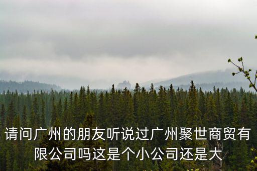 請問廣州的朋友聽說過廣州聚世商貿有限公司嗎這是個小公司還是大