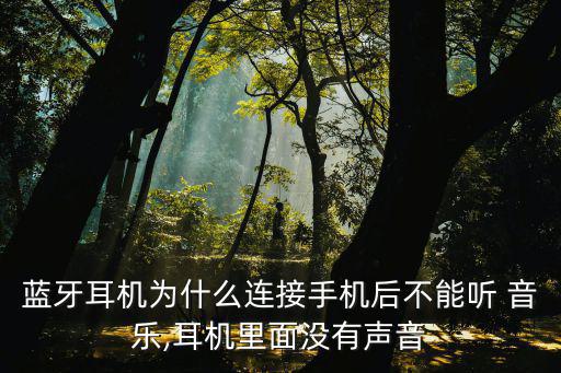 藍牙耳機為什么連接手機后不能聽 音樂,耳機里面沒有聲音