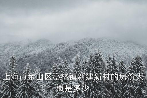 上海市金山區(qū)亭林鎮(zhèn)新建新村的房?jī)r(jià)大概是多少