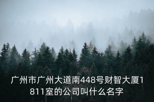 廣州市廣州大道南448號財智大廈1811室的公司叫什么名字