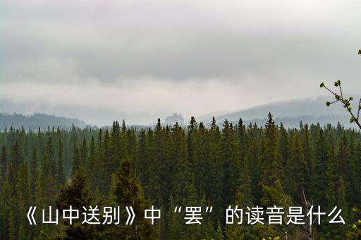 《山中送別》中“罷”的讀音是什么