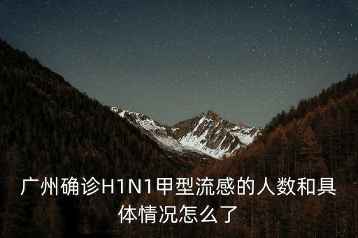 廣州確診H1N1甲型流感的人數和具體情況怎么了