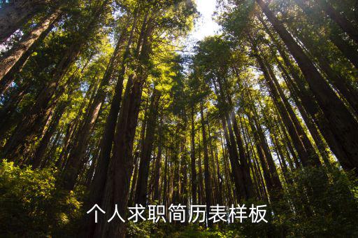 招聘簡歷表格，個人求職簡歷表樣板