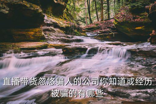 直播帶貨忽悠騙人的公司你知道或經歷被騙的有哪些