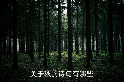 關于秋的詩句有哪些