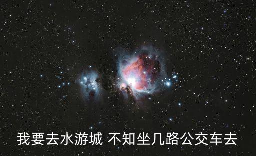 我要去水游城 不知坐幾路公交車去