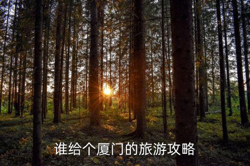 誰給個廈門的旅游攻略