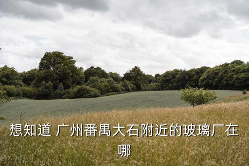 想知道 廣州番禺大石附近的玻璃廠在哪