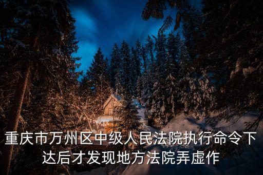 重慶市萬州區(qū)中級人民法院執(zhí)行命令下達后才發(fā)現地方法院弄虛作