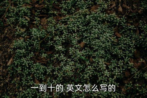 一到十的 英文怎么寫的