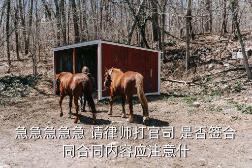 急急急急急 請律師打官司 是否簽合同合同內容應注意什