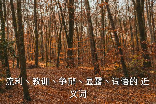 流利丶教訓丶爭辯丶顯露丶詞語的 近義詞