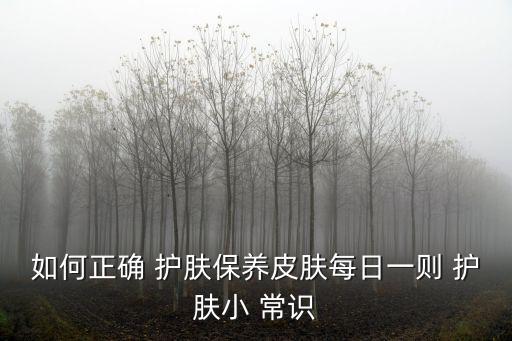 如何正確 護膚保養皮膚每日一則 護膚小 常識