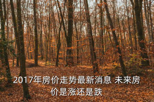 2017年房價走勢最新消息 未來房價是漲還是跌