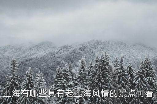 上海有哪些具有老上海風情的景點可看