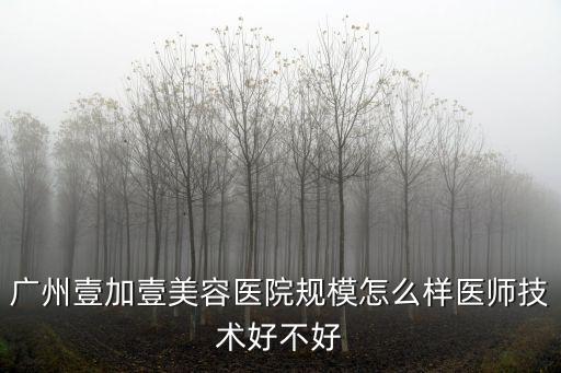 廣州壹加壹美容醫院規模怎么樣醫師技術好不好