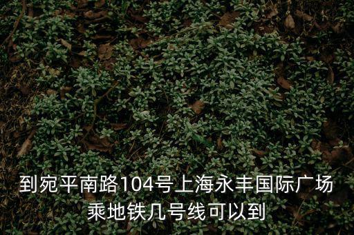 到宛平南路104號上海永豐國際廣場乘地鐵幾號線可以到