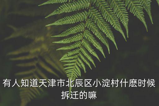 有人知道天津市北辰區小淀村什麼時候拆遷的嘛