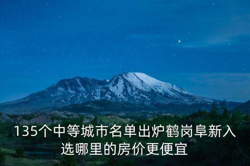 135個中等城市名單出爐鶴崗阜新入選哪里的房價更便宜