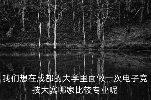 我們想在成都的大學里面做一次電子競技大賽哪家比較專業呢