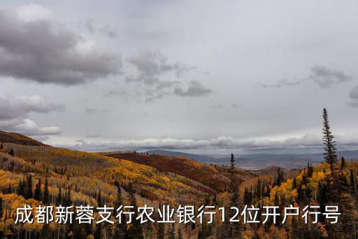 成都市青江路20號，成都新蓉支行農(nóng)業(yè)銀行12位開戶行號