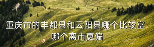 重慶市豐都縣哪個(gè)鎮(zhèn)富裕，重慶市的豐都縣和云陽縣哪個(gè)比較富 哪個(gè)離市更偏