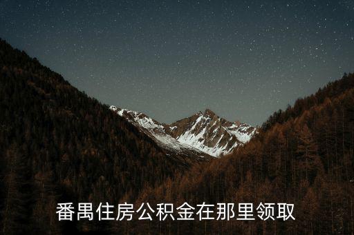 番禺住房公積金在那里領取