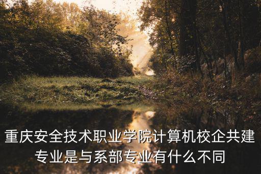 重慶安全技術職業學院計算機校企共建專業是與系部專業有什么不同