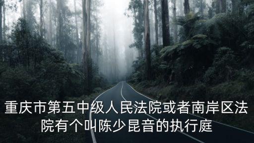 重慶市委組織部熬仕強，重慶市第五中級人民法院或者南岸區(qū)法院有個叫陳少昆音的執(zhí)行庭