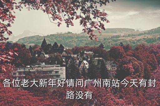各位老大新年好請(qǐng)問(wèn)廣州南站今天有封路沒(méi)有